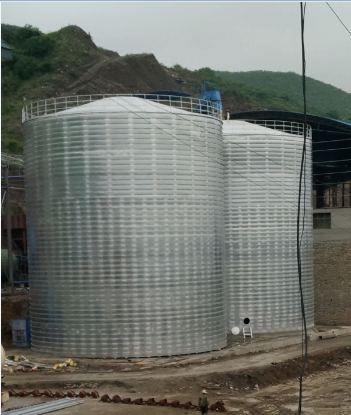 阳日镇粮食钢板仓的安装全过程不用热焊接